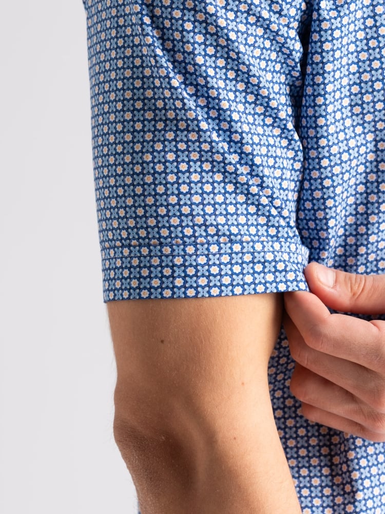 Camicia uomo regular azzurra fantasia a mezza manica Invidia 1973