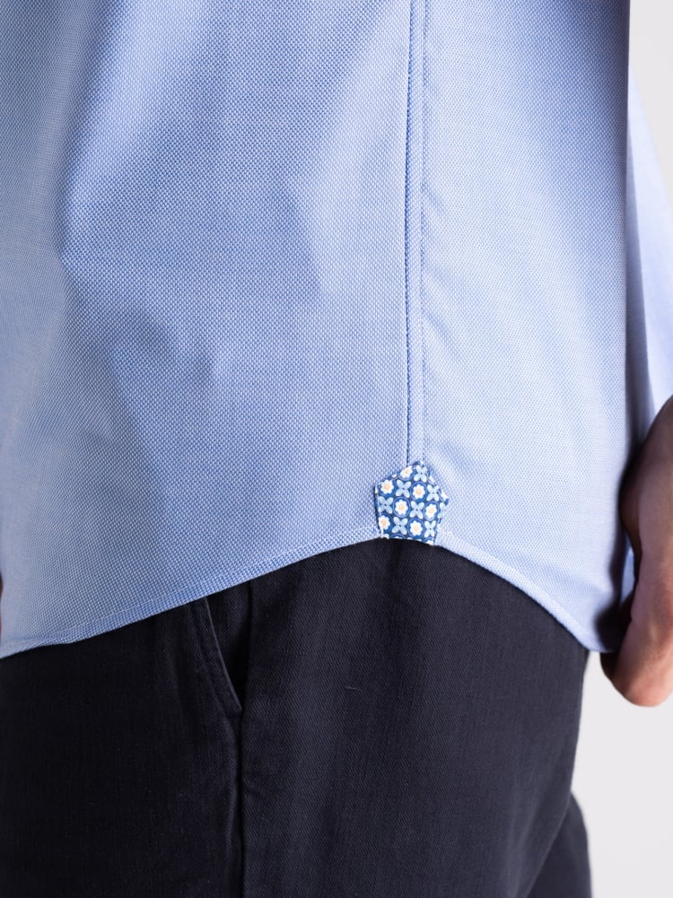 Camicia uomo mezza manica giro inglese azzurra regular Invidia 1973
