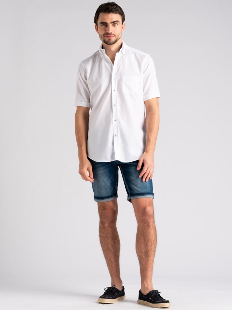 Camicia uomo mezza manica giro inglese bianca regular Invidia 1973