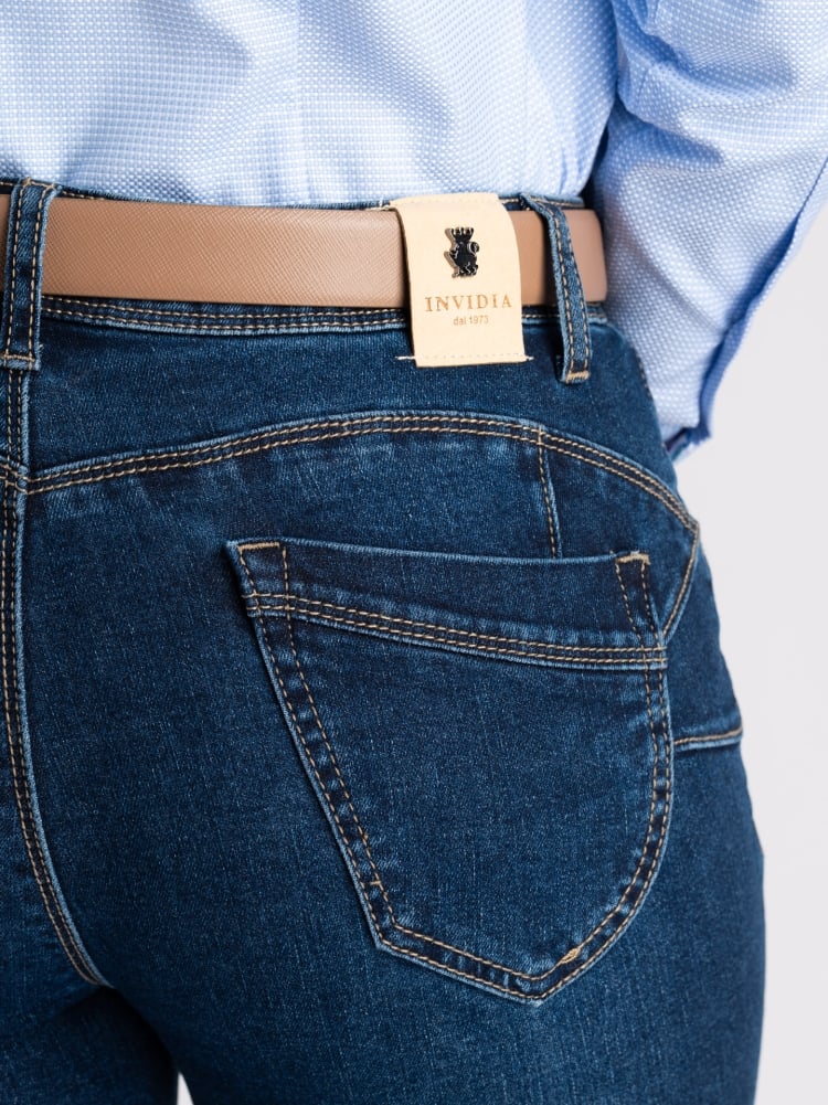 Jeans donna 5 tasche sigaretta scuro Invidia 1973