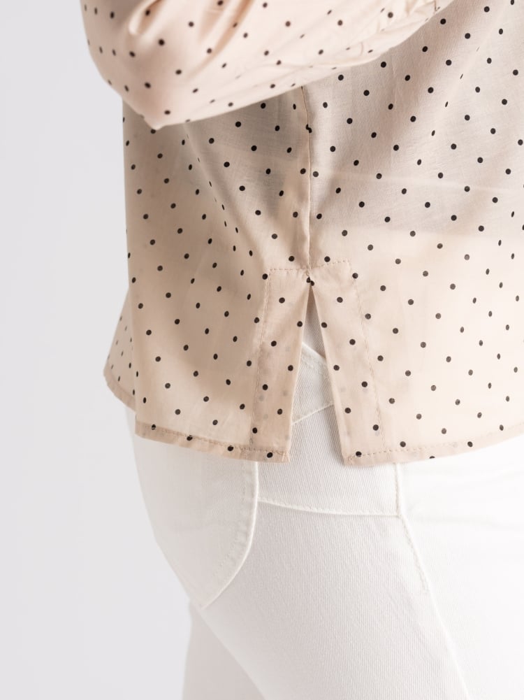 Camicia donna in mussola a pois con manica lungaInvidia 1973