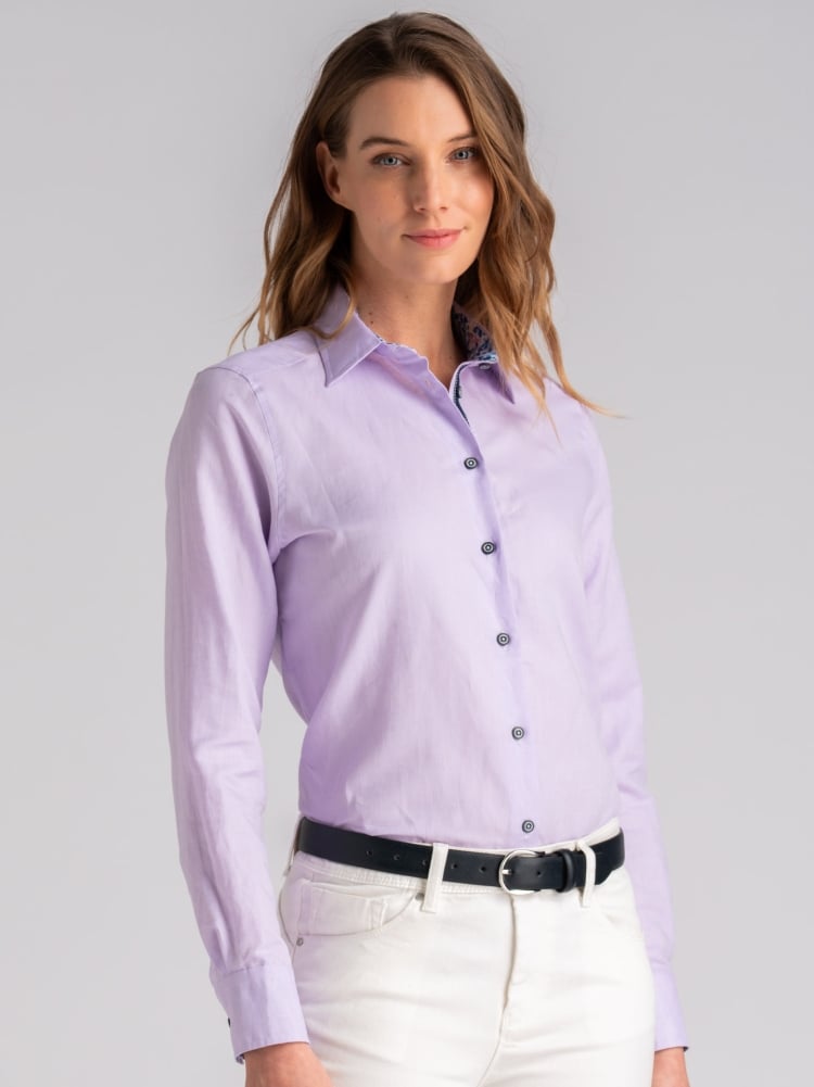 Camicia donna lilla misto linoInvidia 1973