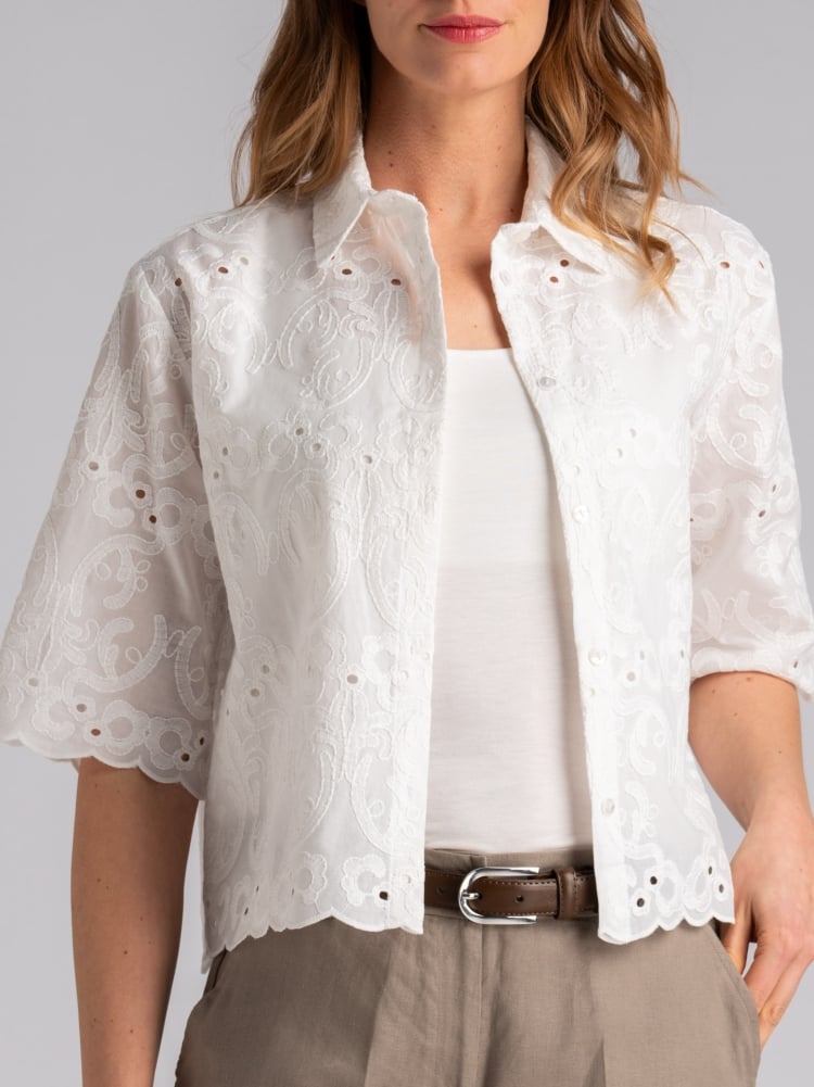Camicia donna in pizzo di cotone modello blusaInvidia 1973