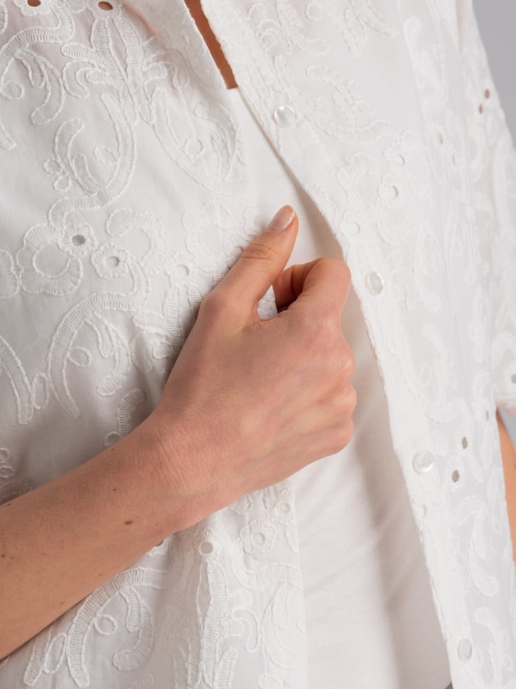 Camicia donna in pizzo di cotone modello blusaInvidia 1973