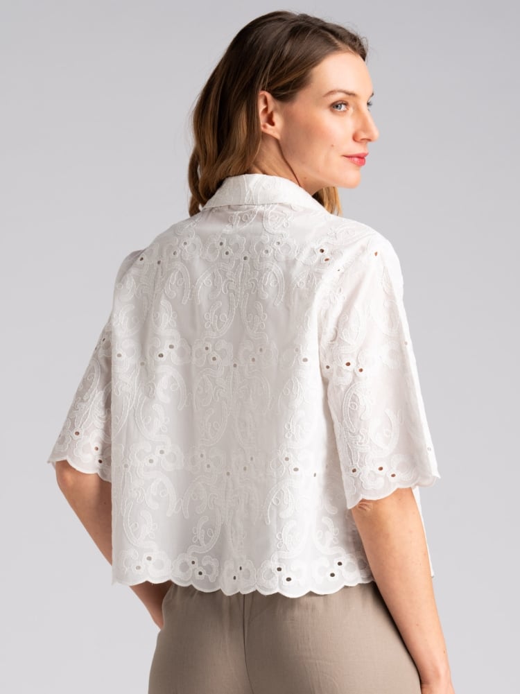 Camicia donna in pizzo di cotone modello blusaInvidia 1973