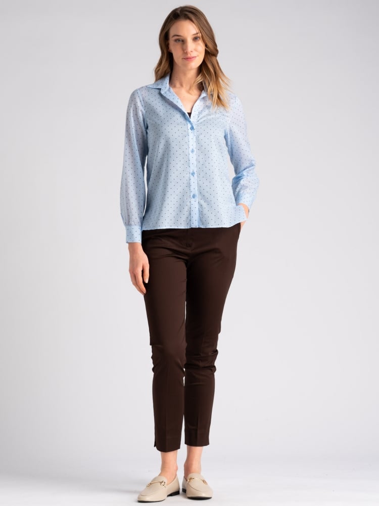 Camicia donna in mussola a pois con manica lungaInvidia 1973