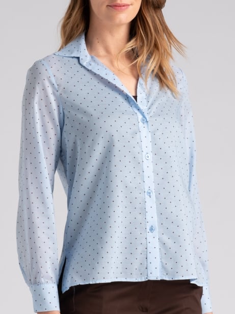 Camicia donna in mussola a pois con manica lungaInvidia 1973