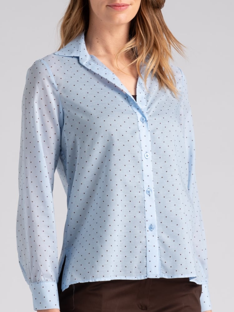 Camicia donna in mussola a pois con manica lungaInvidia 1973