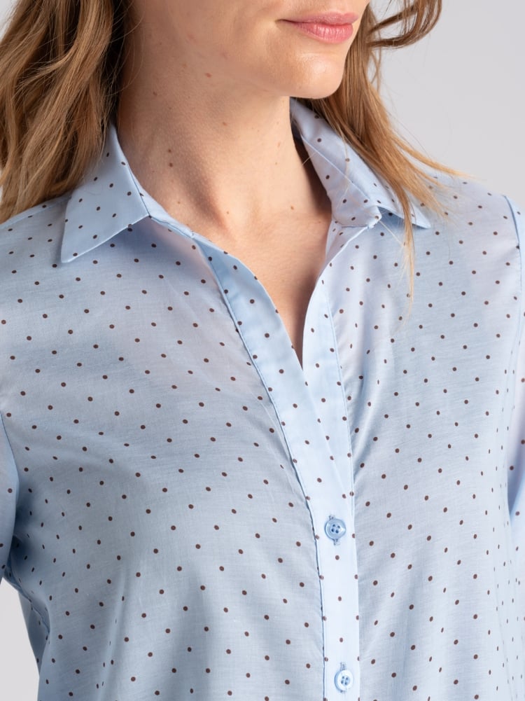 Camicia donna in mussola a pois con manica lungaInvidia 1973