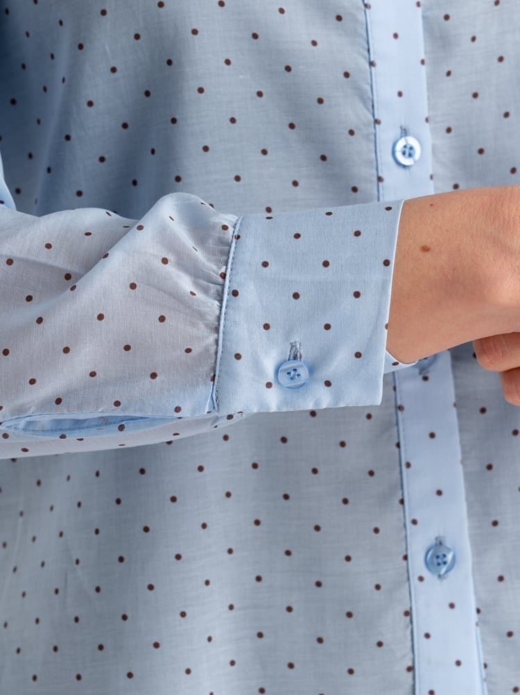 Camicia donna in mussola a pois con manica lungaInvidia 1973