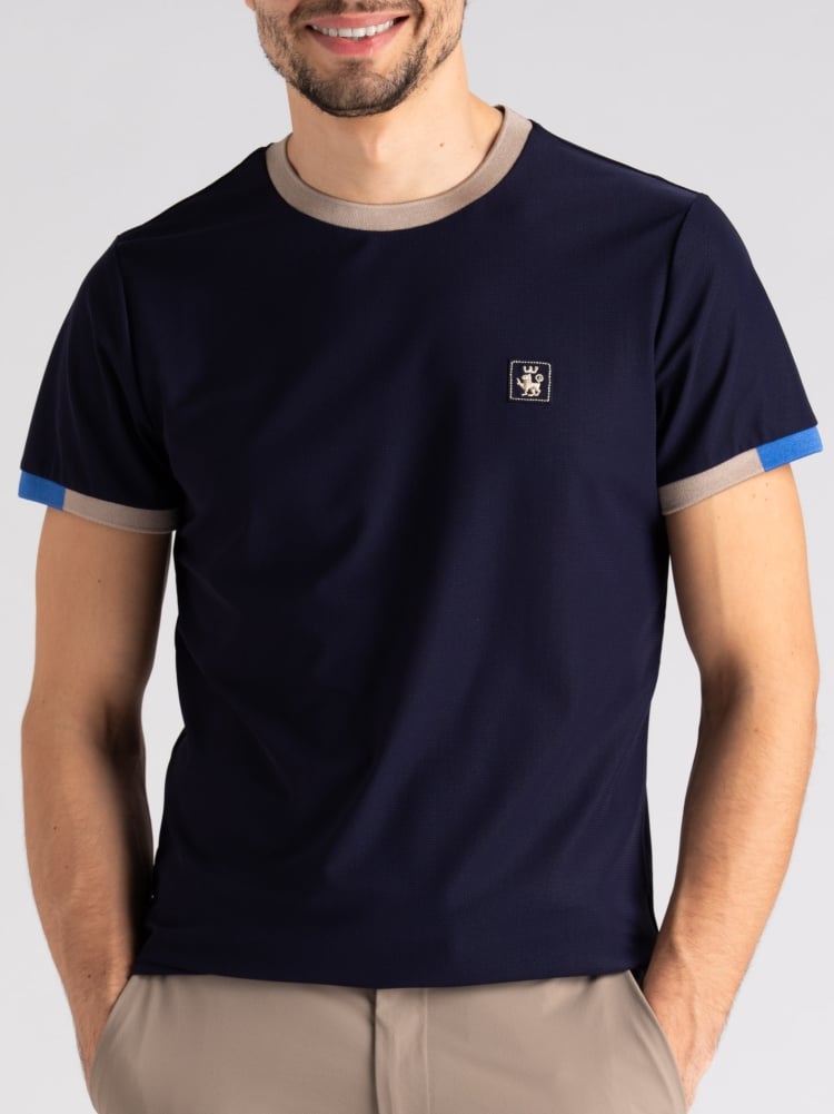 T-shirt uomo tecno rib 2 colori a contrasto Invidia 1973