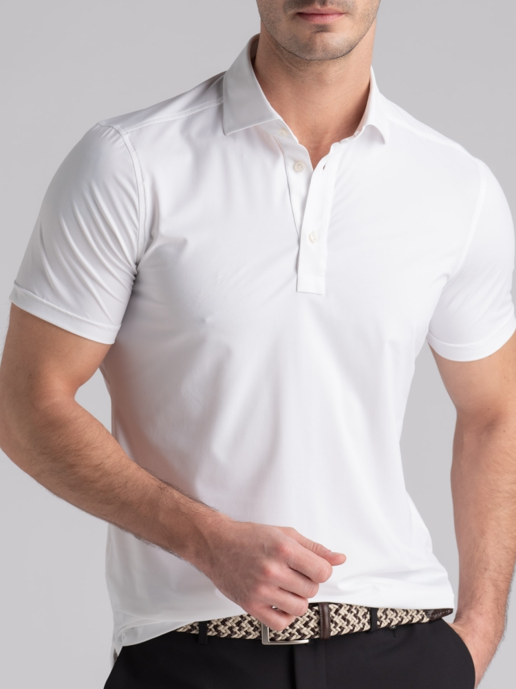 Polo uomo TECNO traforata a mezza manica con collo a camicia Invidia 1973