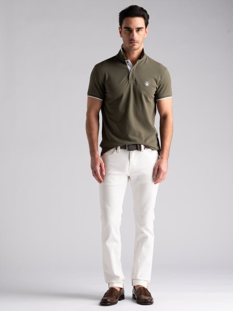 Polo uomo mezza manica con intarsio sul collo Invidia 1973