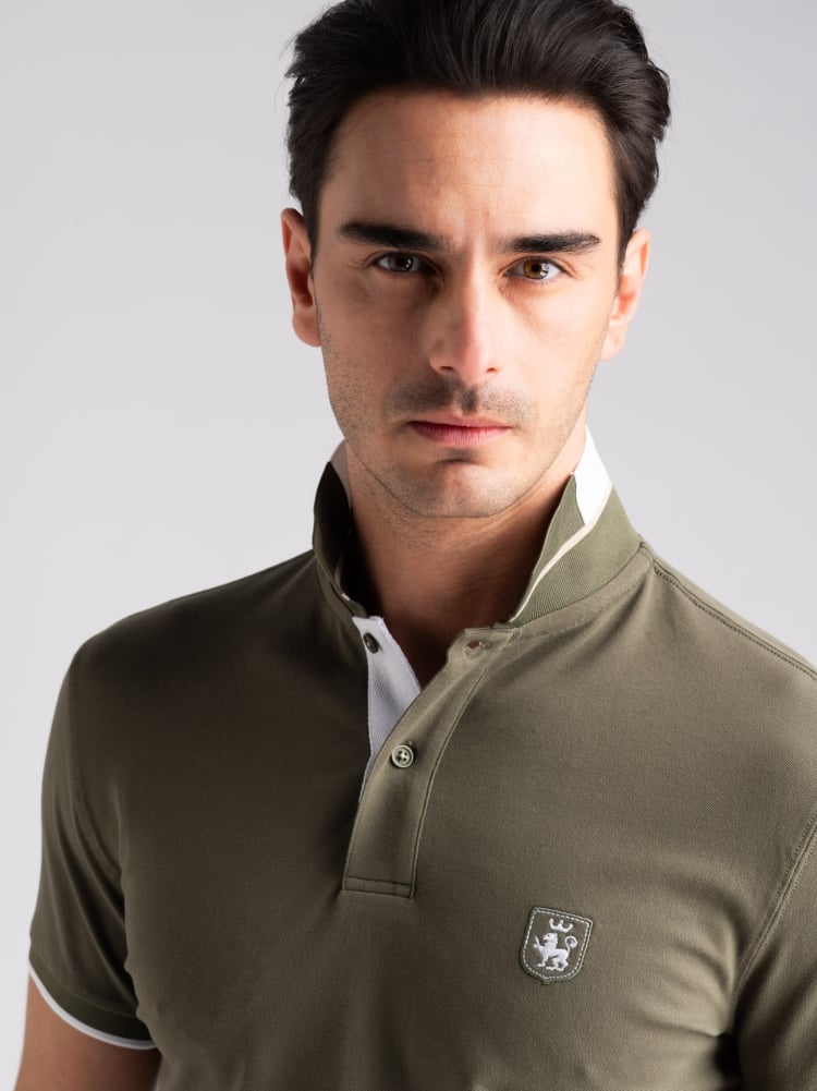 Polo uomo mezza manica con intarsio sul collo Invidia 1973