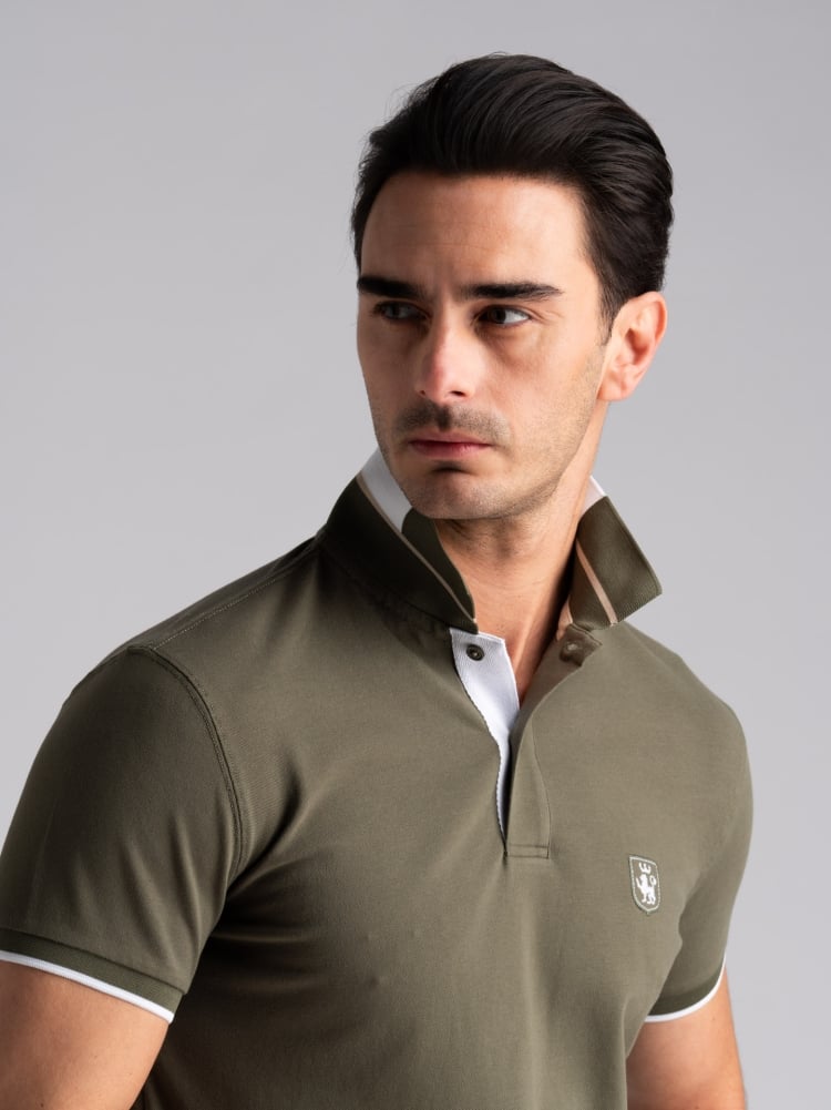 Polo uomo mezza manica con intarsio sul collo Invidia 1973
