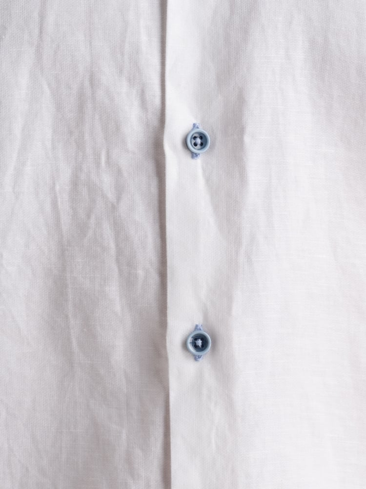 Camicia uomo misto lino bianca button down Invidia 1973