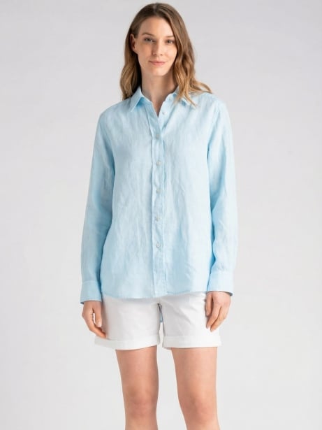 Camicia donna in lino washed tinto capo Invidia 1973 2