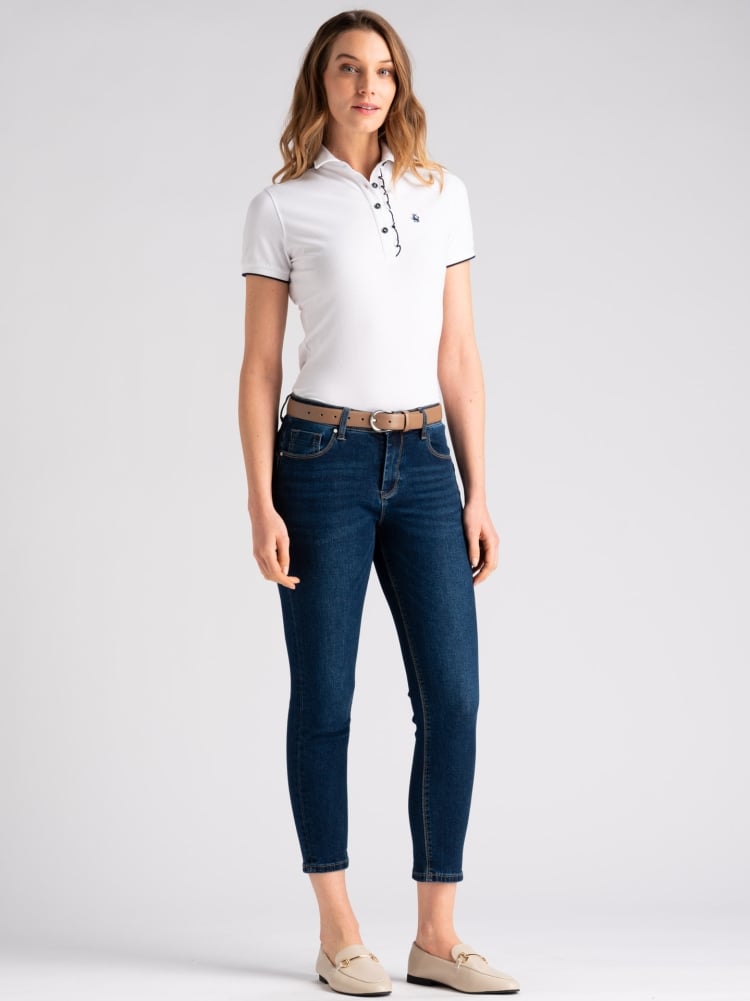 Polo donna in cotone piquet stretch mezza manica Invidia 1973