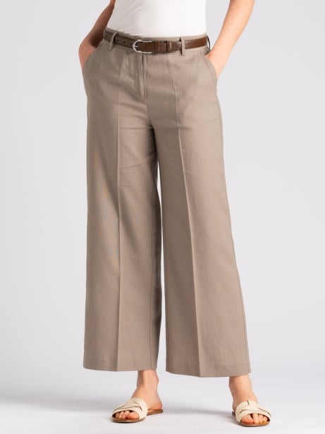 Pantalone donna misto lino gamba larga Invidia 1973