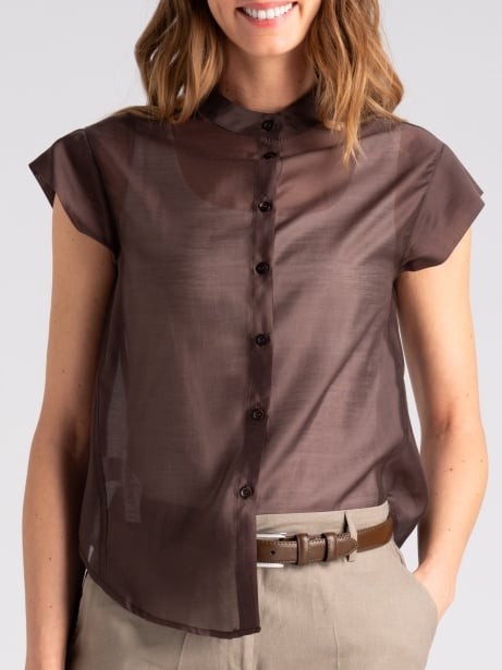 Camicia donna in mussola con collo coreano Invidia 1973