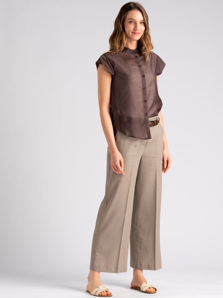 Camicia donna in mussola con collo coreano Invidia 1973