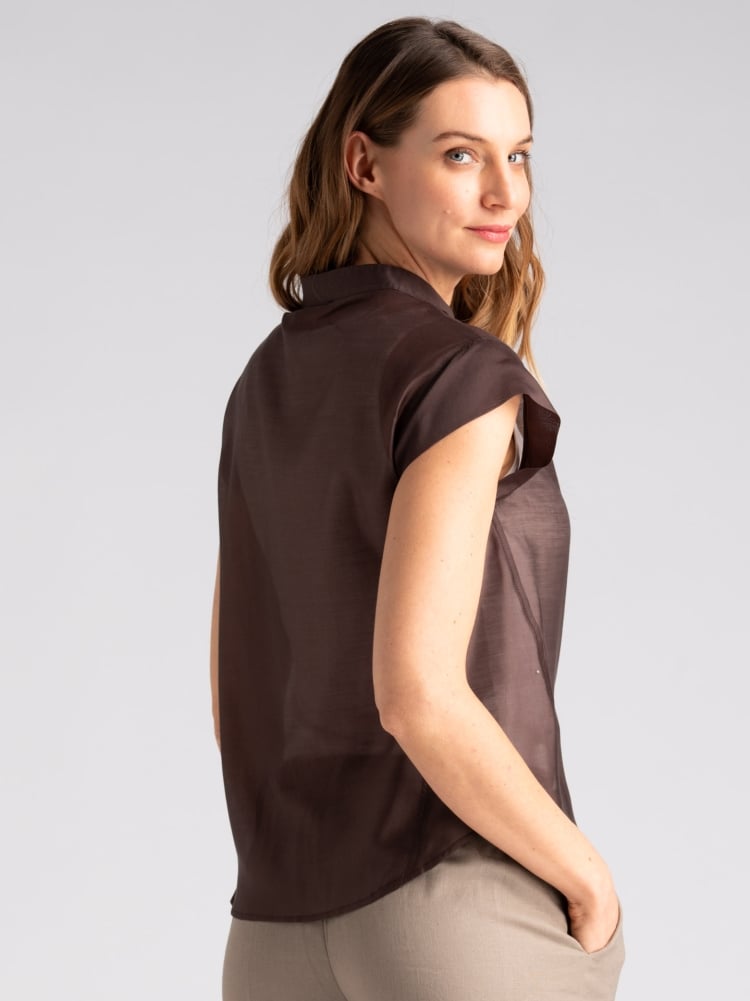 Camicia donna in mussola con collo coreano Invidia 1973