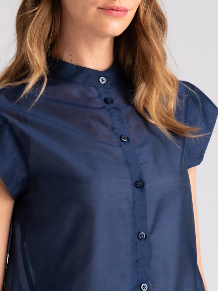 Camicia donna in mussola con collo coreano Invidia 1973