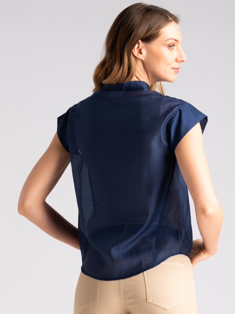 Camicia donna in mussola con collo coreano Invidia 1973