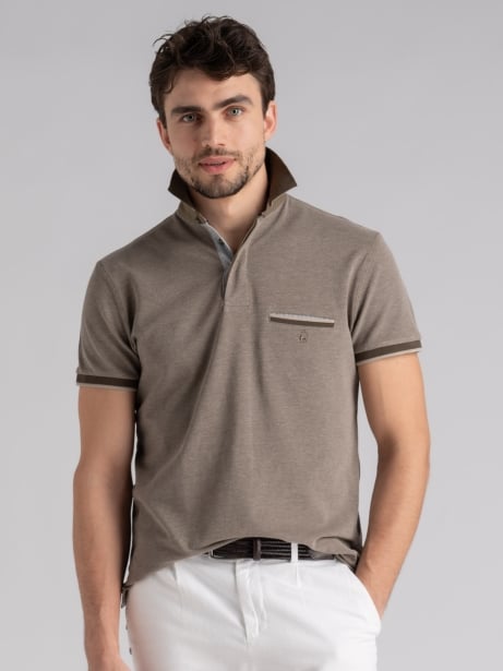 Polo uomo mezza manica in piquet due fili con taschino Invidia 1973