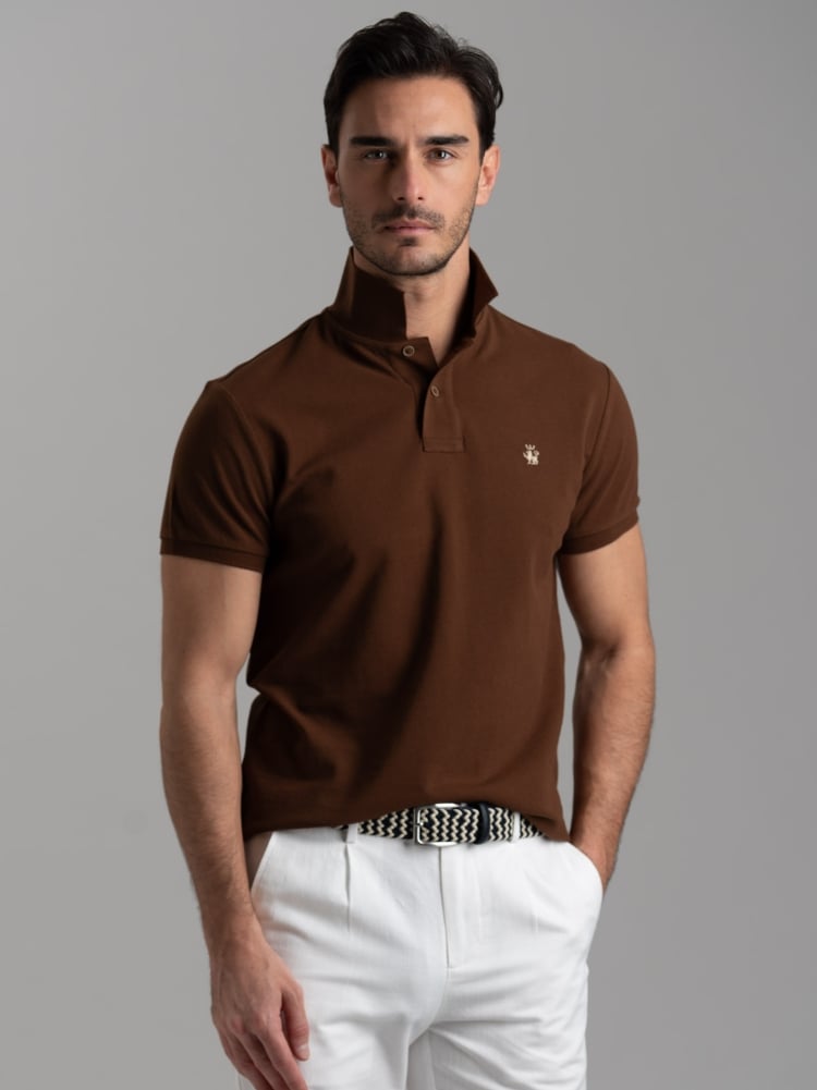 Polo uomo basica a mezza manica in cotone piquet Invidia 1973