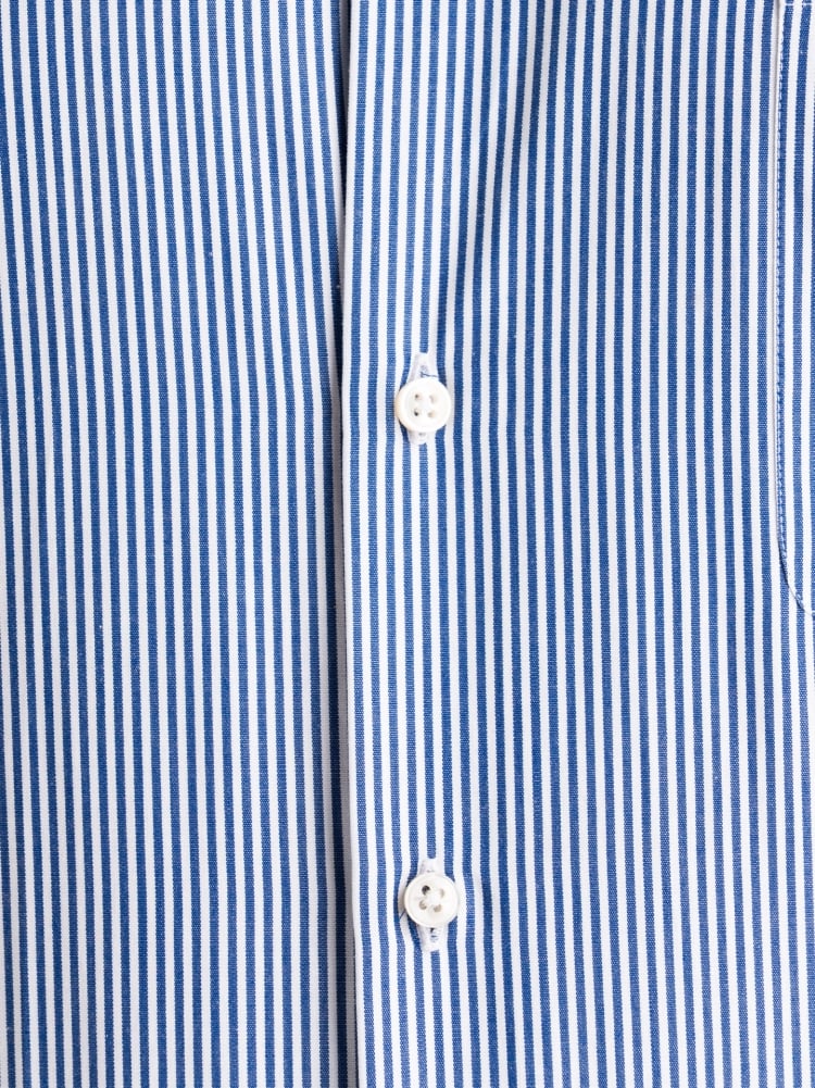 Camicia uomo rigata blu collo semi francese Invidia 1973
