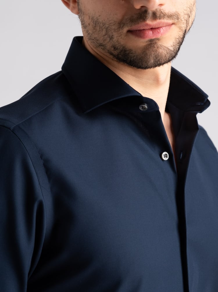 Camicia uomo No-Stiro tinta unita in cotone twill Invidia 1973