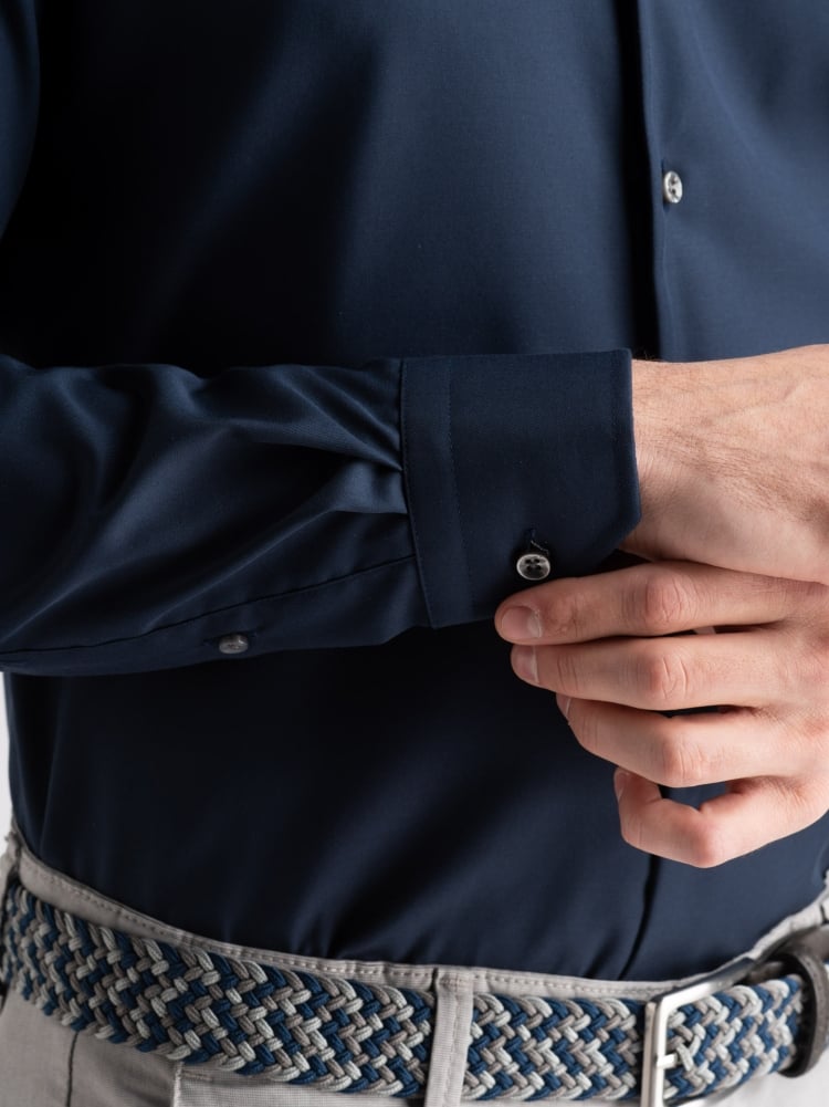 Camicia uomo No-Stiro tinta unita in cotone twill Invidia 1973