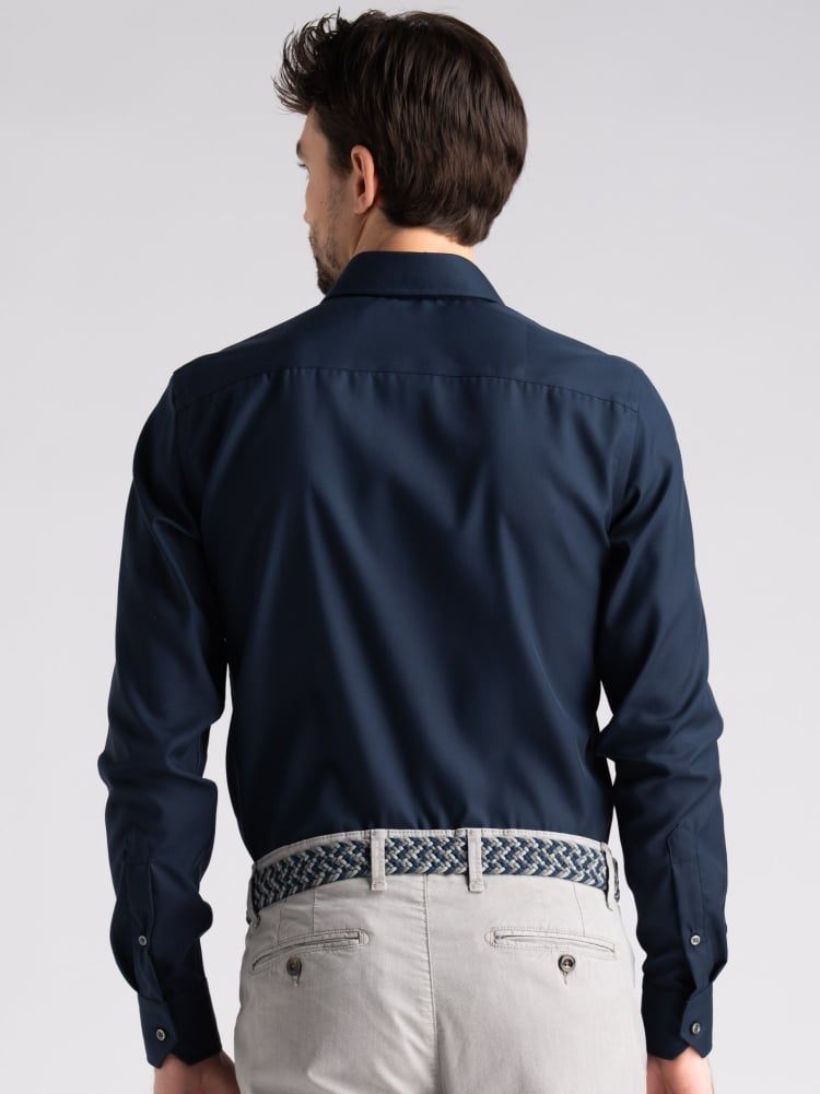 Camicia uomo No-Stiro tinta unita in cotone twill Invidia 1973