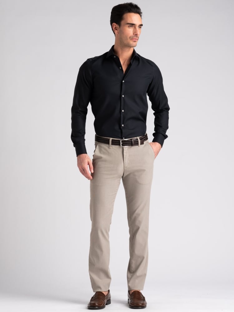 Camicia uomo No-Stiro tinta unita in cotone twill Invidia 1973