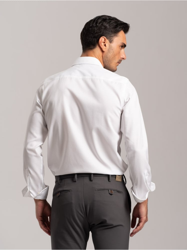 Camicia uomo No-Stiro tinta unita in cotone twill Invidia 1973