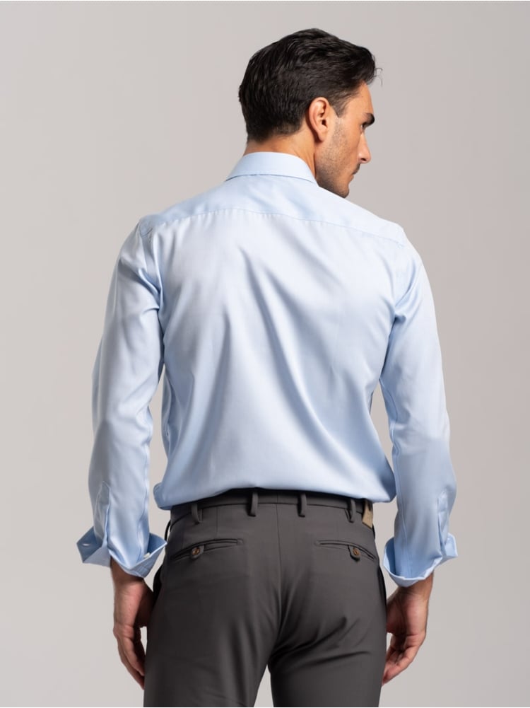Camicia uomo No-Stiro tinta unita in cotone twill Invidia 1973