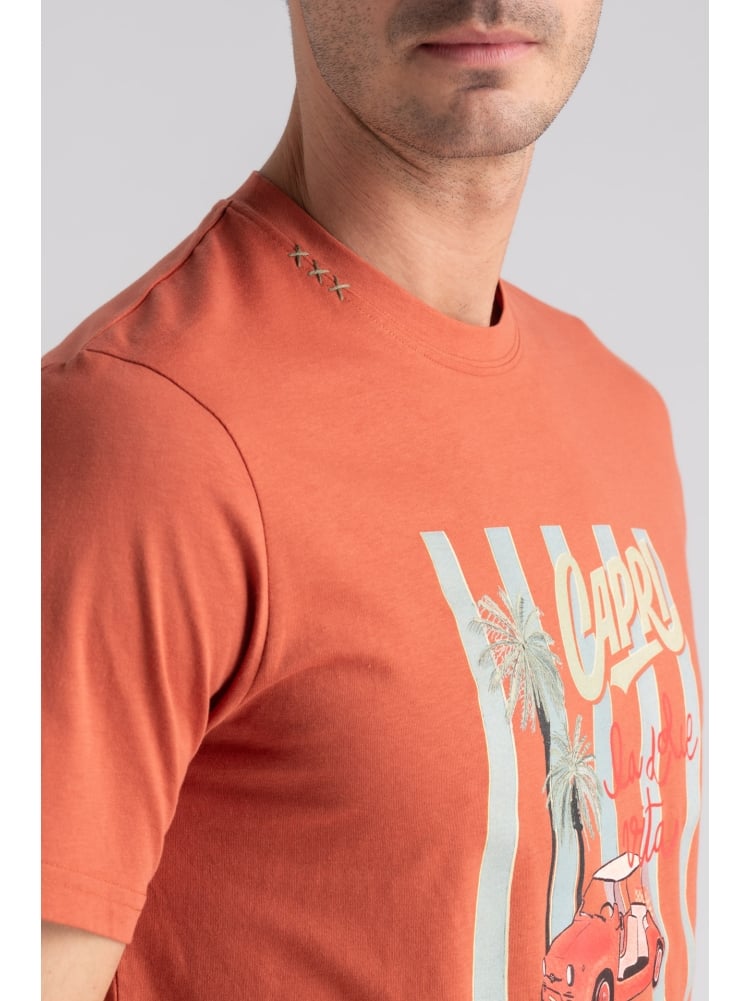 T-shirt uomo in jersey stampa Capri Invidia 1973