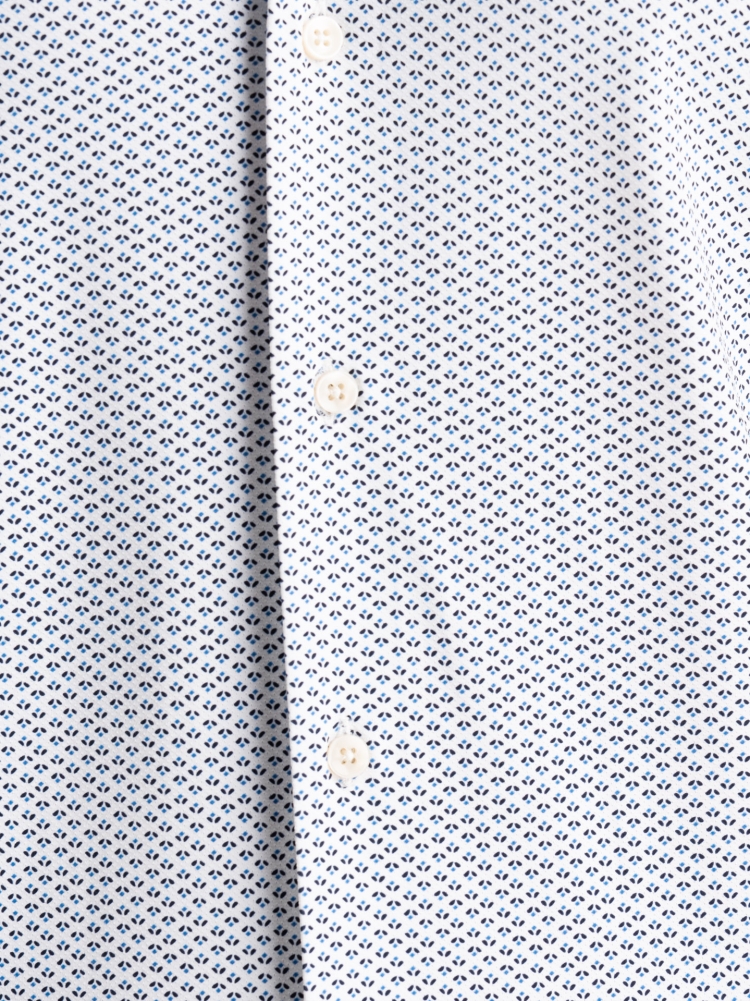 Camicia uomo TECNO bianca con micro disegno Invidia 1973
