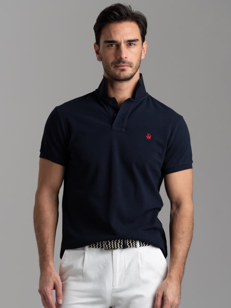 Polo uomo basica a mezza manica in cotone piquet Invidia 1973