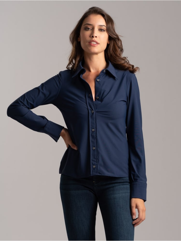 Camicia donna tinta unita in tessuto Tecno  Invidia 1973