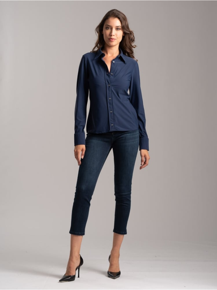 Camicia donna tinta unita in tessuto Tecno  Invidia 1973