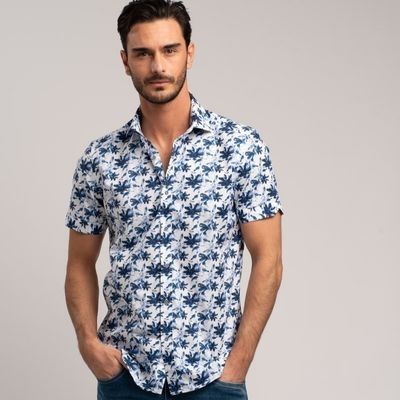 MODA UOMO Camicie & T-shirt Stampato Blu navy/Rosso S sconto 93% Zara Camicia 